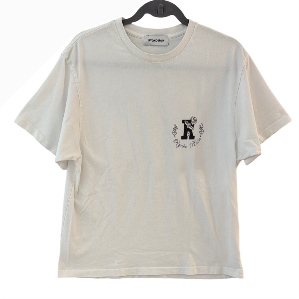 Ryoko Rain Mens Small White Rose Graphic Logo T-Shirt Made in USA Streetwear